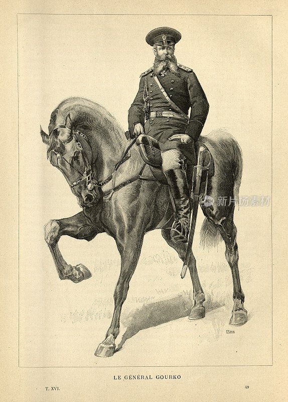 Iosif Gurko将军，俄土战争期间杰出的俄罗斯陆军元帅，19世纪军事史